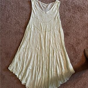 Vintage Light Green Embroidered Swing Tank Dress